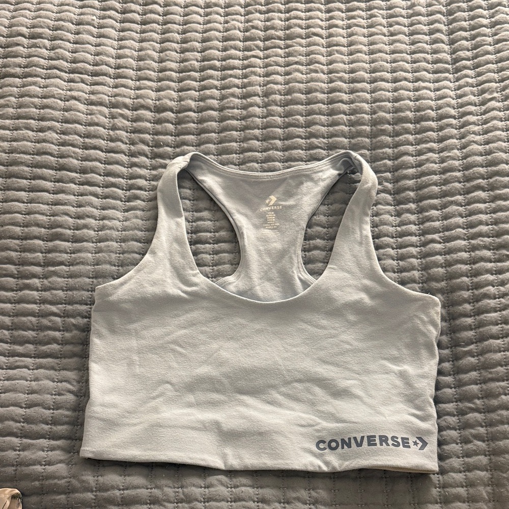 Converse Light Gray Racerback Sports Bra
